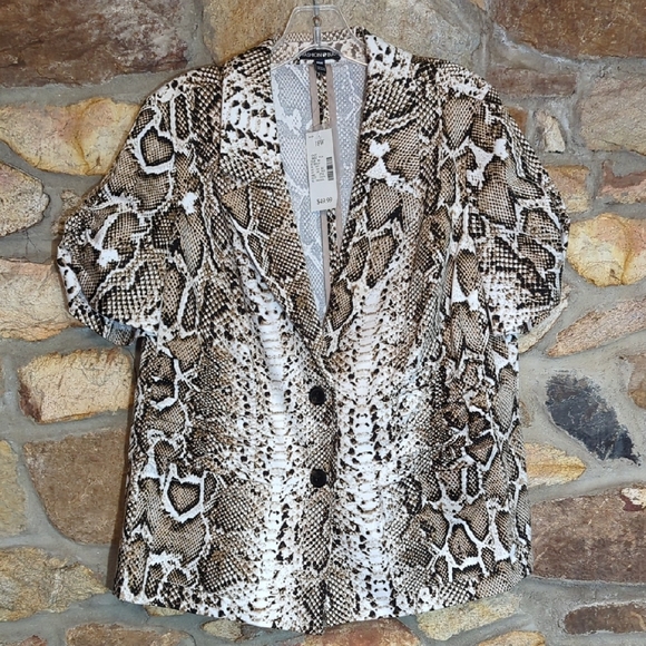 Fashion Bug Snakeskin Print Blazer In Stretch Cotton - Picture 1 of 12